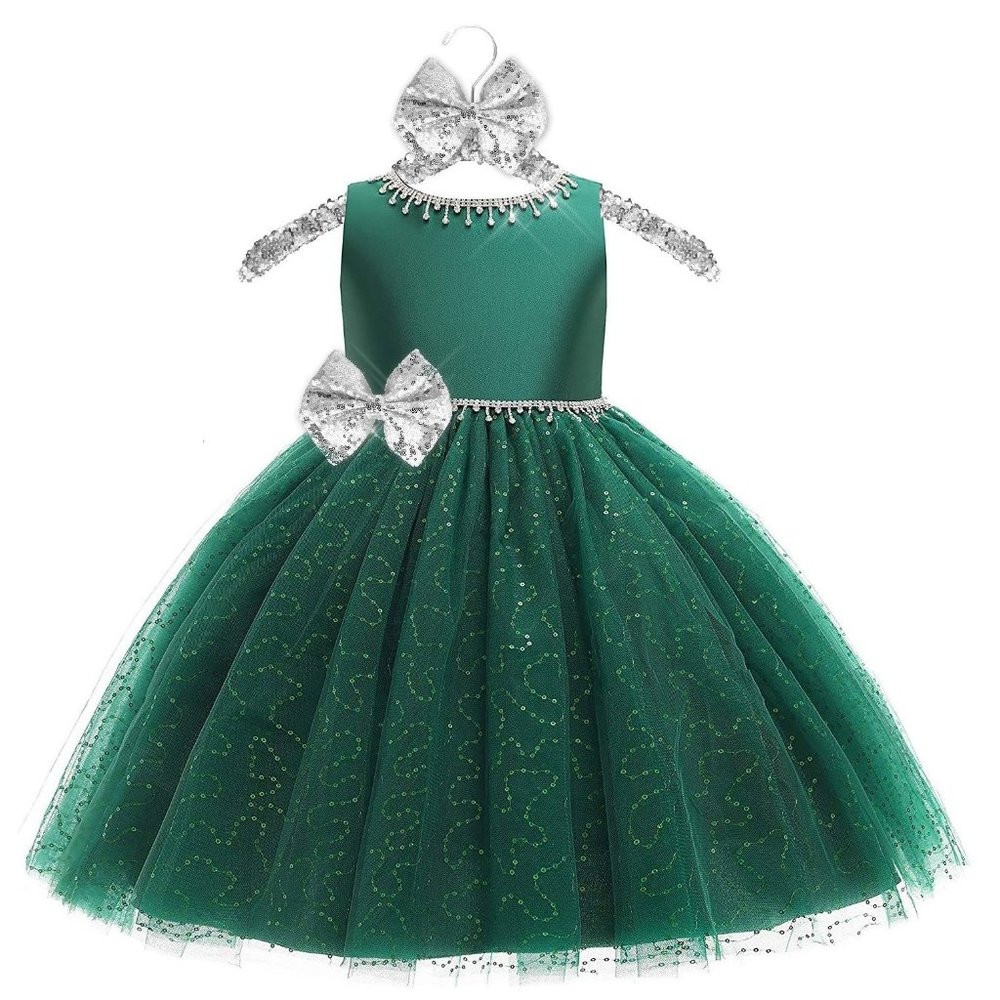 NWT Beautiful Sparkling Bling Rhinestone Sequins Christmas Or Flower Gir…